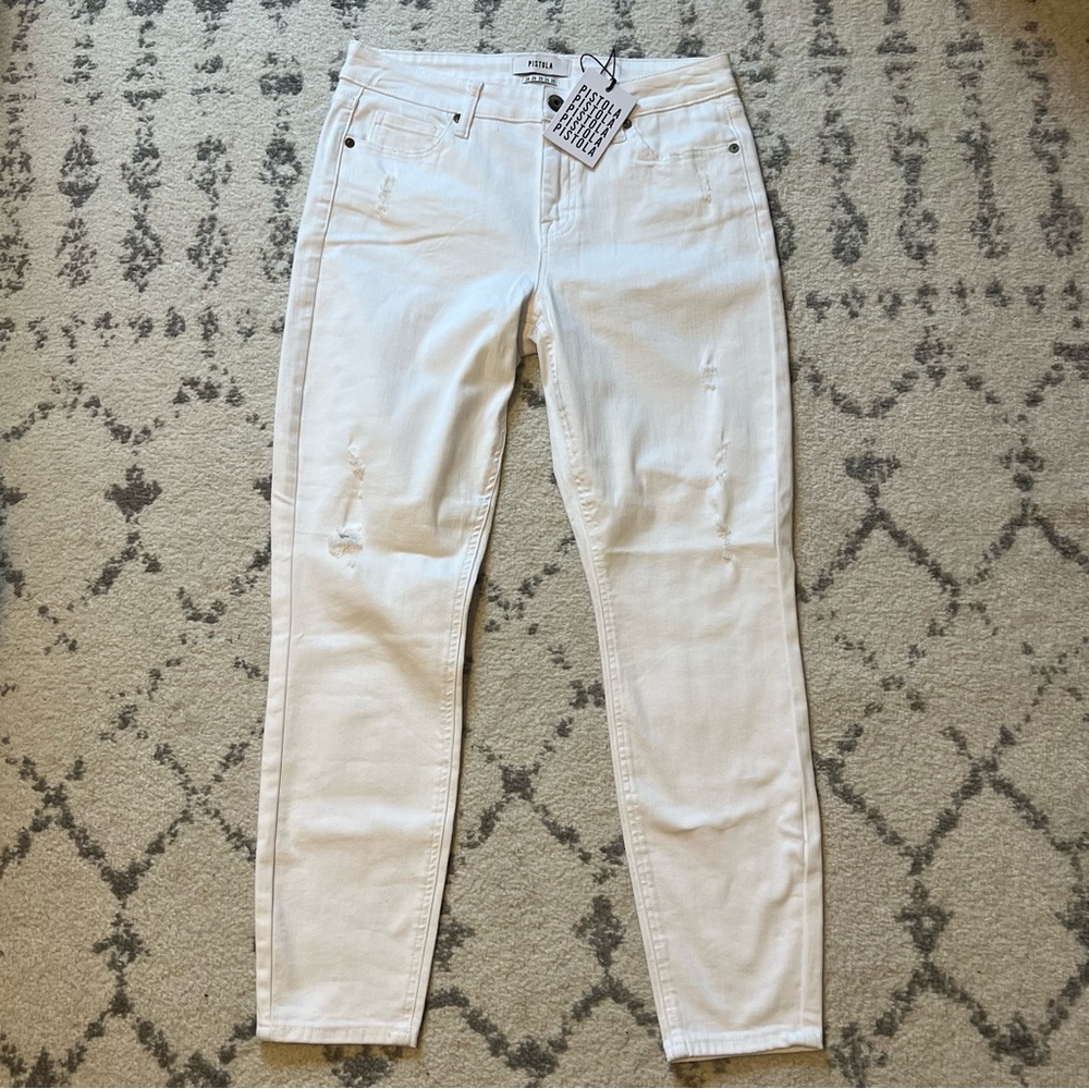Pistola NWT White Slightly Distressed Jeans